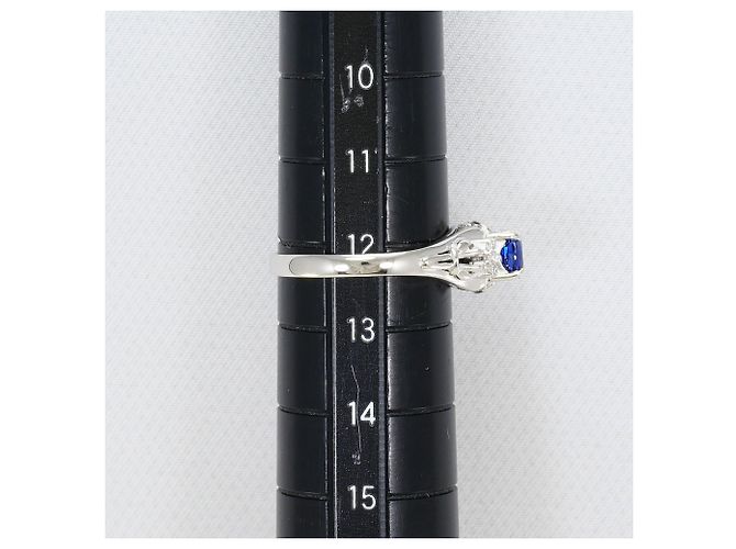 Autre Marque Platinring mit Saphir und Diamant - vista 7