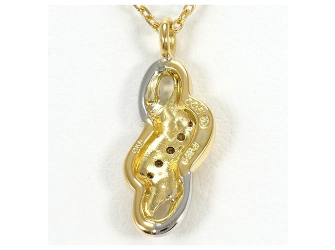 Autre Marque Collar de platino PT850 y oro amarillo de 18K con diamante Dorado - vista 3