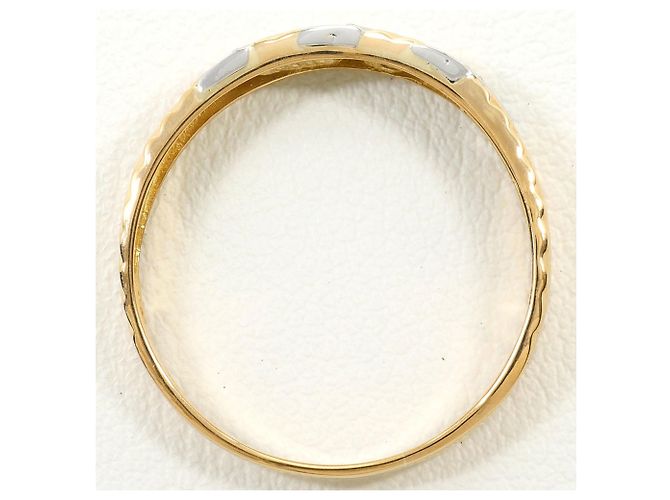Autre Marque 18K Gelbgold- und Platin 900 Bandring mit Diamant Golden - Ansicht 2