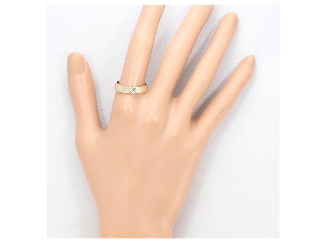 Autre Marque 18K Gelbgold- und Platin 900 Bandring mit Diamant Golden - Ansicht 6