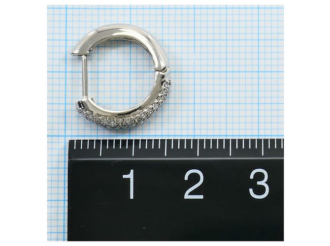 Autre Marque Orecchini a cerchio in platino PT900 e diamante - vista 3