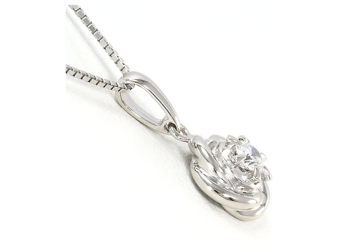 Autre Marque Platin-Halskette mit Diamant - Ansicht 2