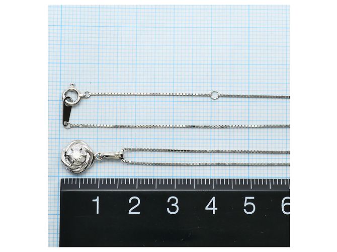 Autre Marque Platin-Halskette mit Diamant - Ansicht 4