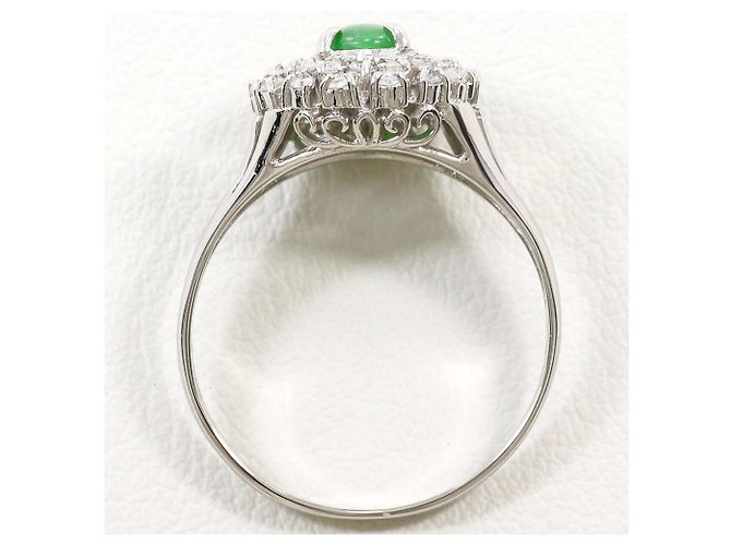 Autre Marque Platinring mit Jade und Diamant - Ansicht 2