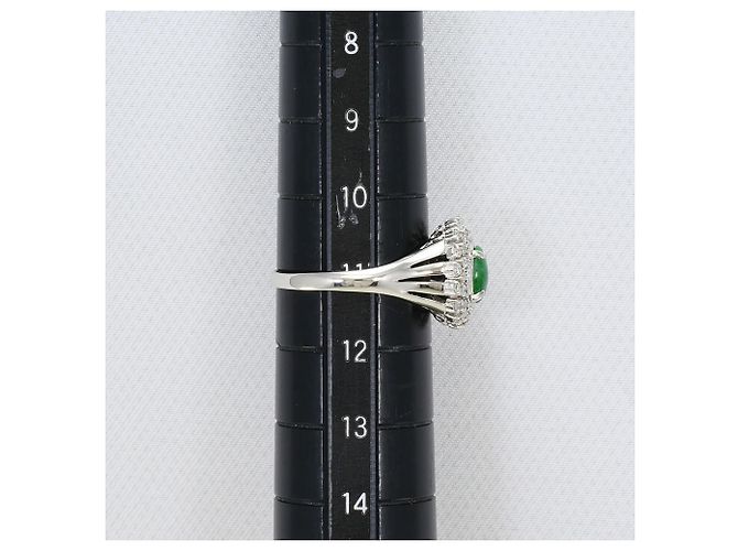 Autre Marque Platinring mit Jade und Diamant - Ansicht 7