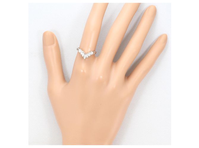 Autre Marque Platin 900 Ringband mit Diamant - Ansicht 5