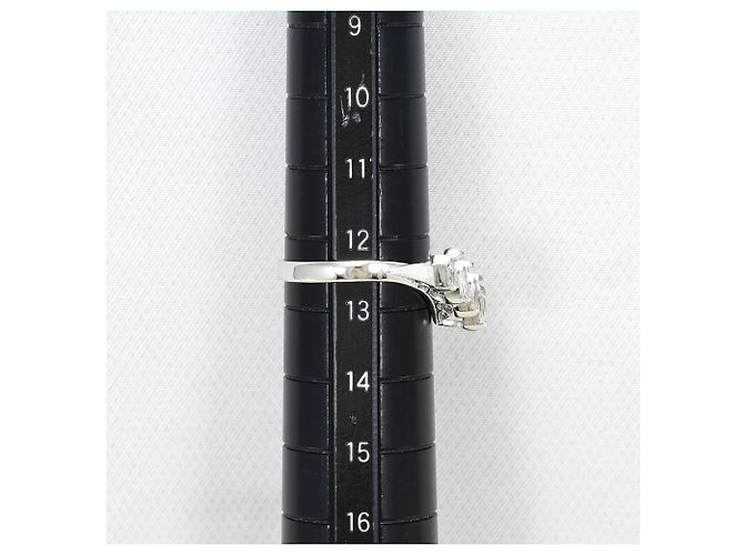 Autre Marque Platin 900 Ringband mit Diamant - Ansicht 6