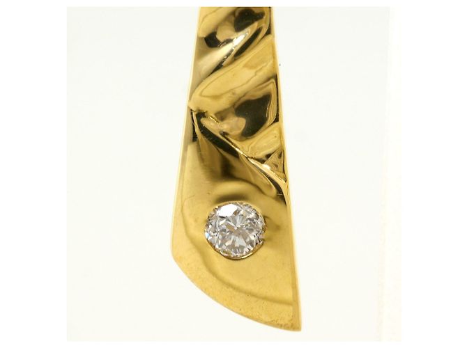 Autre Marque Orecchini a clip in oro giallo 18K con diamanti D'oro - vista 2