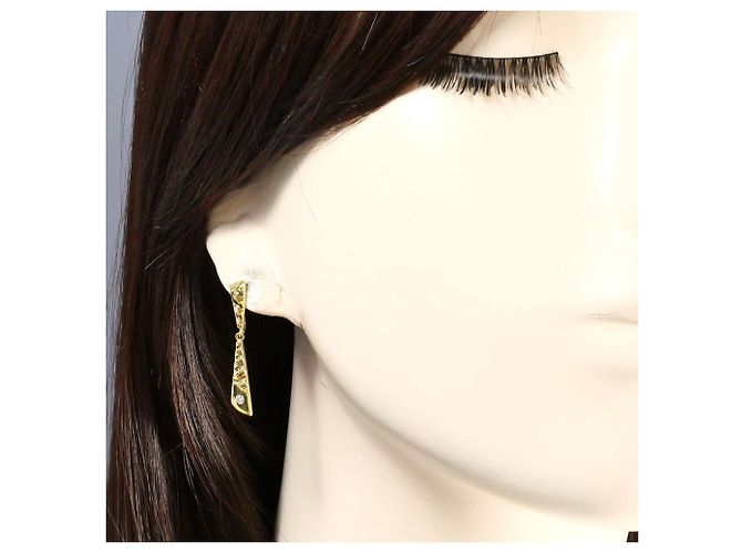 Autre Marque Orecchini a clip in oro giallo 18K con diamanti D'oro - vista 6