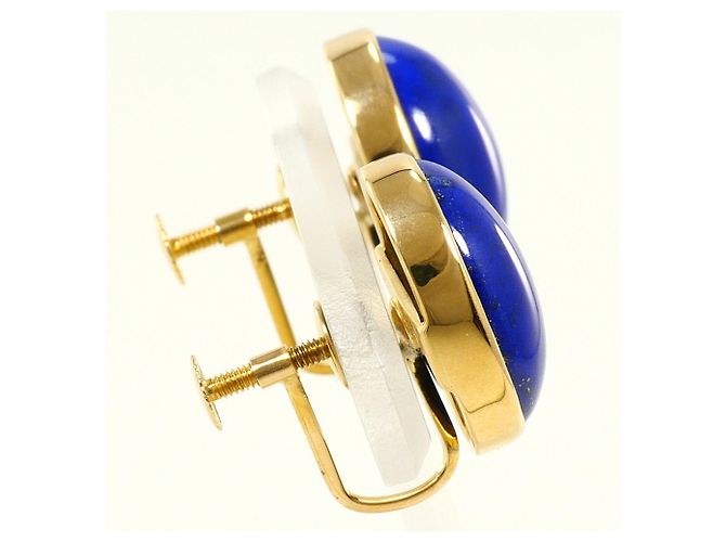 Autre Marque Orecchini a clip in oro giallo 18K con lapislazzuli D'oro - vista 3