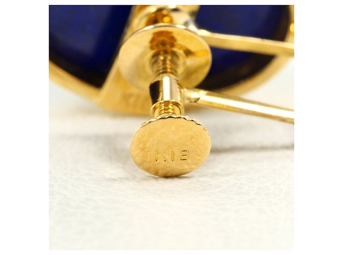 Autre Marque Orecchini a clip in oro giallo 18K con lapislazzuli D'oro - vista 4