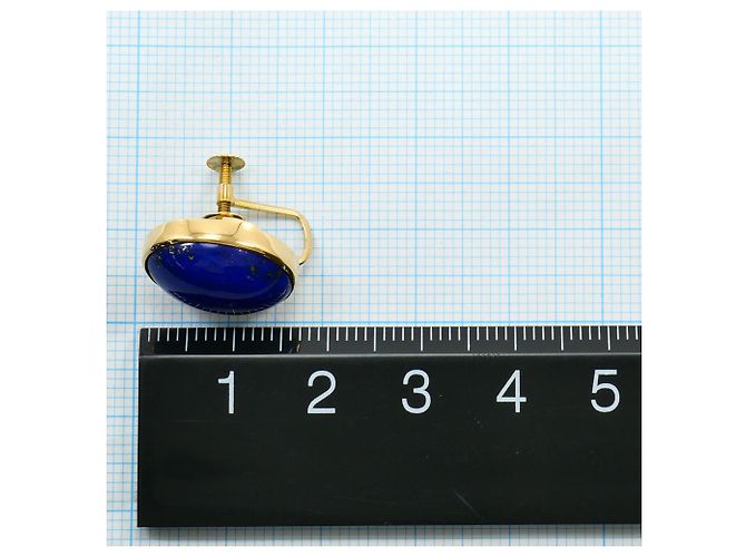Autre Marque Orecchini a clip in oro giallo 18K con lapislazzuli D'oro - vista 5