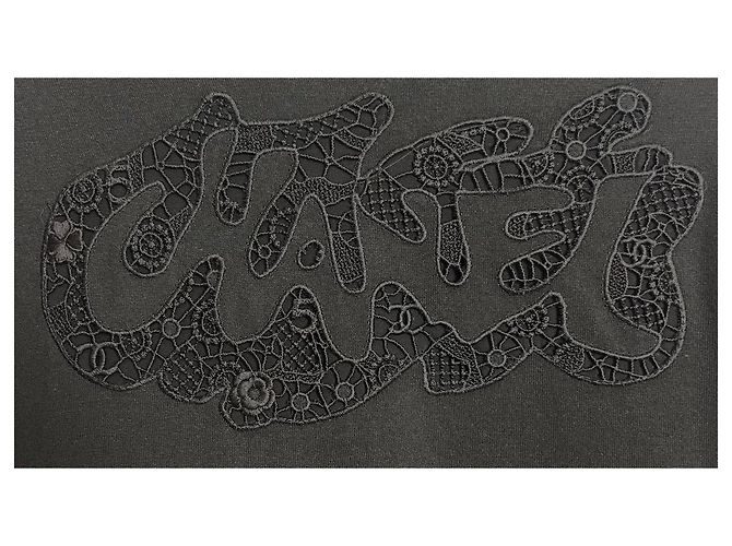 Camiseta Chanel Primavera 2020 de algodón negro con bordados - vista 2