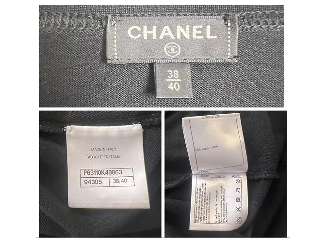 Camiseta Chanel Primavera 2020 de algodón negro con bordados - vista 5