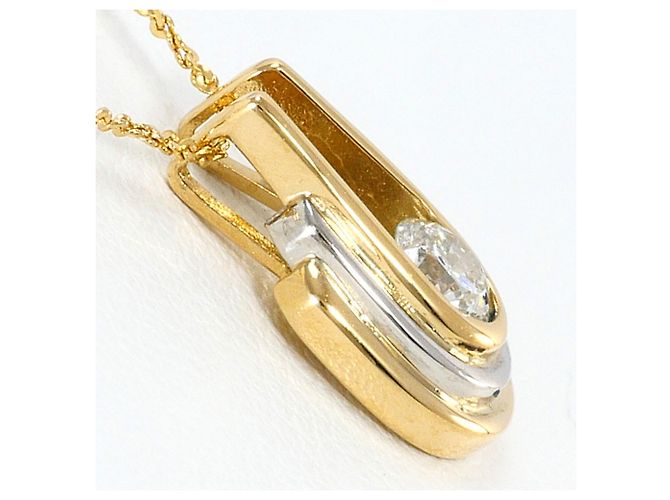 Autre Marque Collana in platino PT900 e oro giallo 18K con diamante D'oro - vista 2