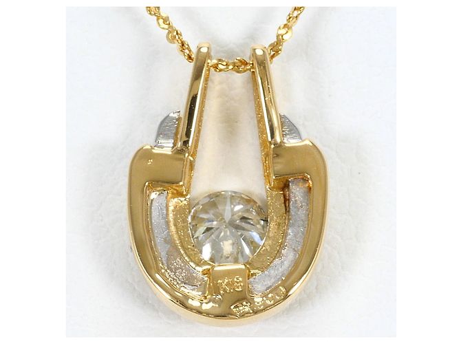 Autre Marque Collana in platino PT900 e oro giallo 18K con diamante D'oro - vista 3