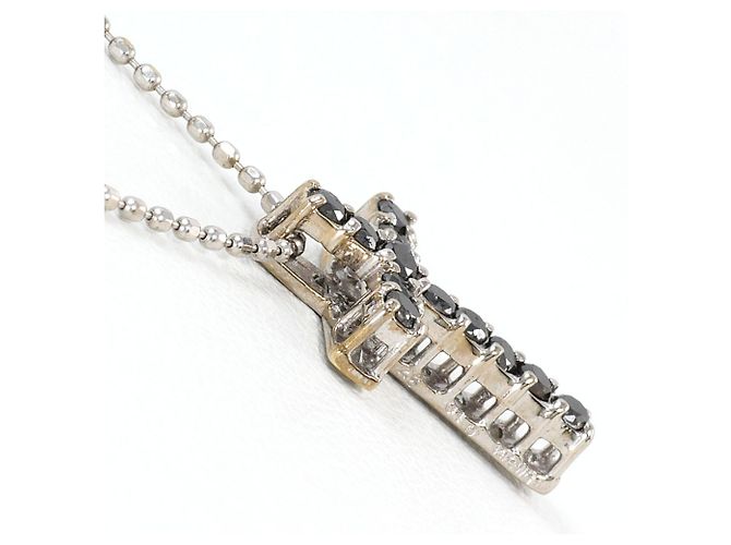 Autre Marque Collana in oro bianco 18K con diamante nero D'oro - vista 2