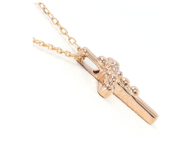 Autre Marque Colar de ouro rosa 10K com diamante Dourado - vista 2