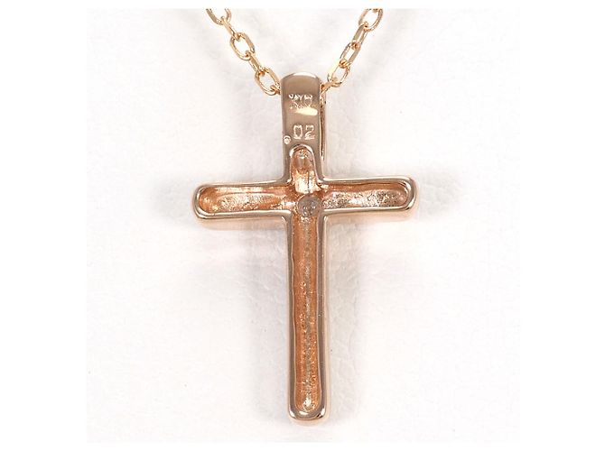 Autre Marque Colar de ouro rosa 10K com diamante Dourado - vista 3