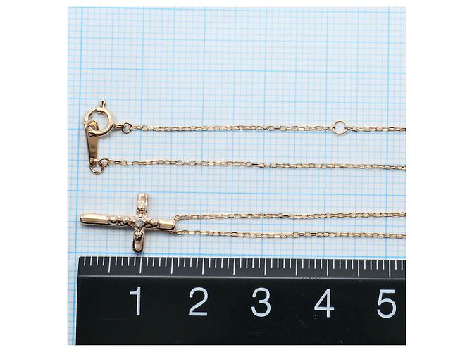 Autre Marque Colar de ouro rosa 10K com diamante Dourado - vista 4