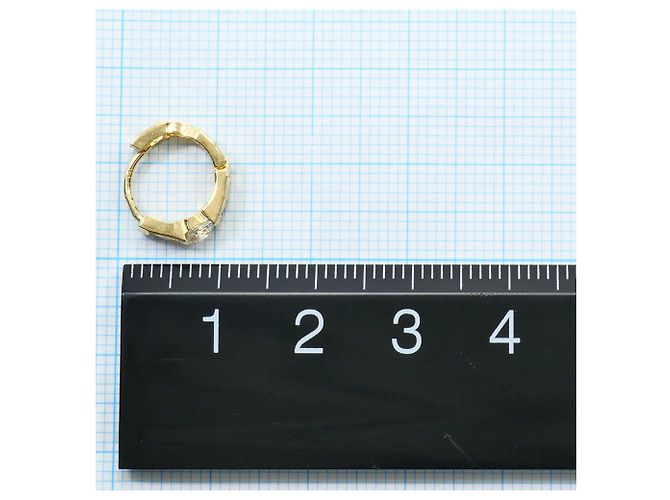 Autre Marque Orecchini a cerchio in oro giallo 18K con zircone cubico D'oro - vista 3