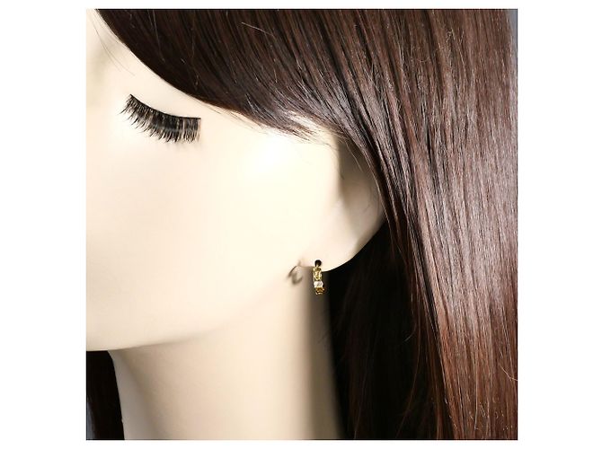 Autre Marque Orecchini a cerchio in oro giallo 18K con zircone cubico D'oro - vista 4