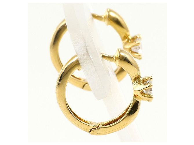 Autre Marque Orecchini a cerchio in oro giallo 18K con diamanti D'oro - vista 2