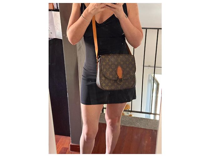 Louis Vuitton Borsa Saint Cloud GM Tela Monogram Marrone Monogramma - vista 15
