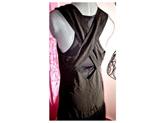 Sandro E15 Replay Kleid schwarz plissiert - Ansicht 11