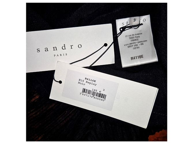 Sandro E15 Replay Kleid schwarz plissiert - Ansicht 4