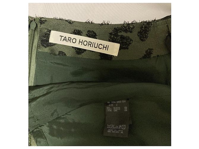 Autre Marque Falda plisada asimétrica en jacquard TARO HORIUCHI Negro Verde Caqui - vista 4