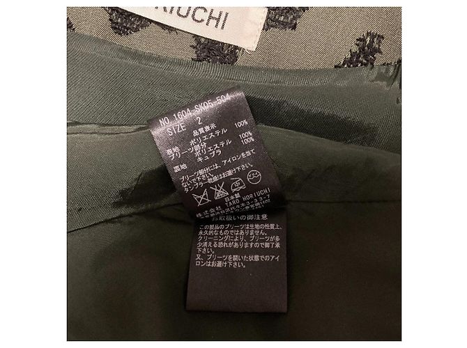 Autre Marque Falda plisada asimétrica en jacquard TARO HORIUCHI Negro Verde Caqui - vista 5