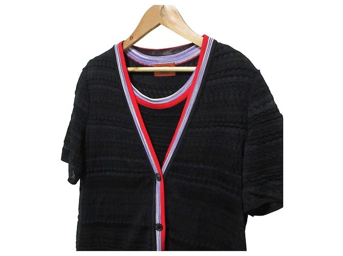 Autre Marque Missoni Langer Strickstrickjacke Ensemble Schwarz - Ansicht 3