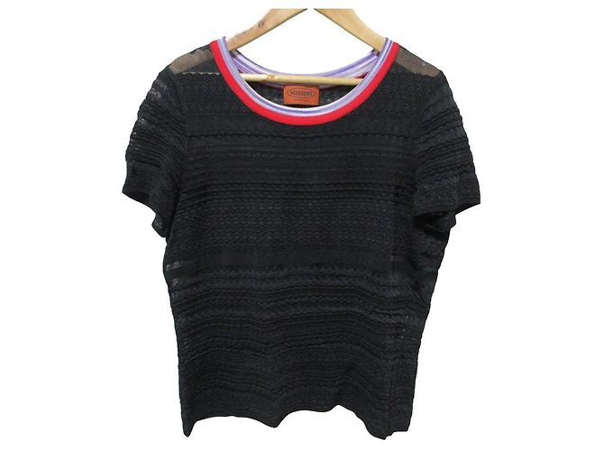Autre Marque Missoni Langer Strickstrickjacke Ensemble Schwarz - Ansicht 4
