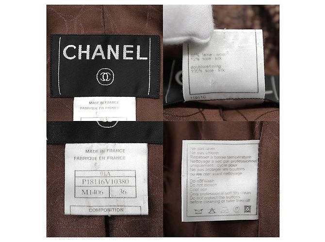 Abrigo de lana y seda tweed Chanel Multicolor - vista 10