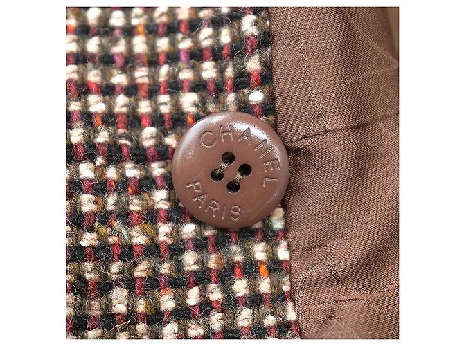 Abrigo de lana y seda tweed Chanel Multicolor - vista 13