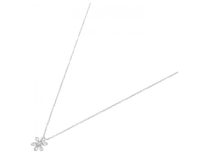 Autre Marque Collana Fiore in Diamanti Au750 Argento - vista 2