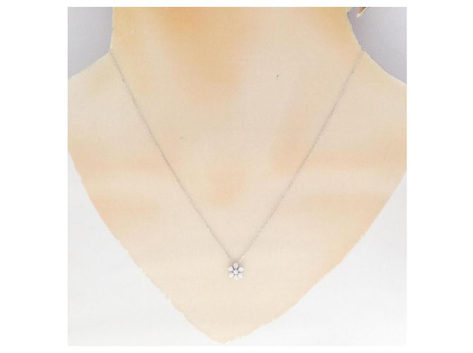 Autre Marque Collana Fiore in Diamanti Au750 Argento - vista 6