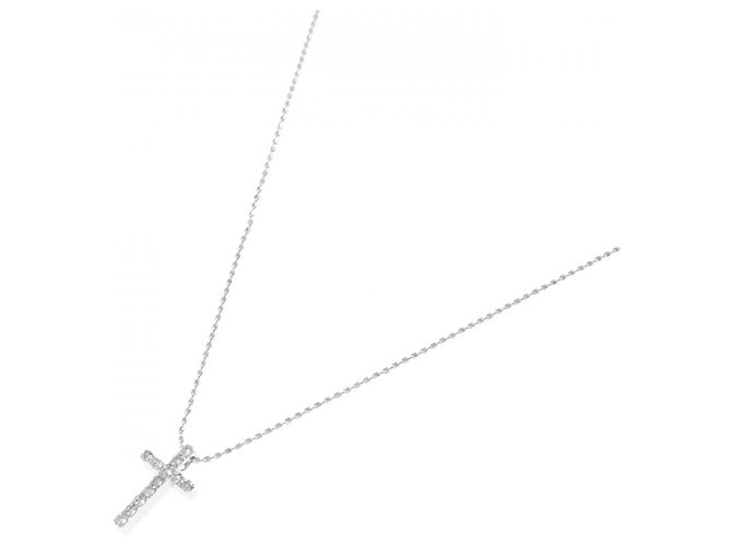 Autre Marque Collana Croce Diamante Au750 Argento - vista 2