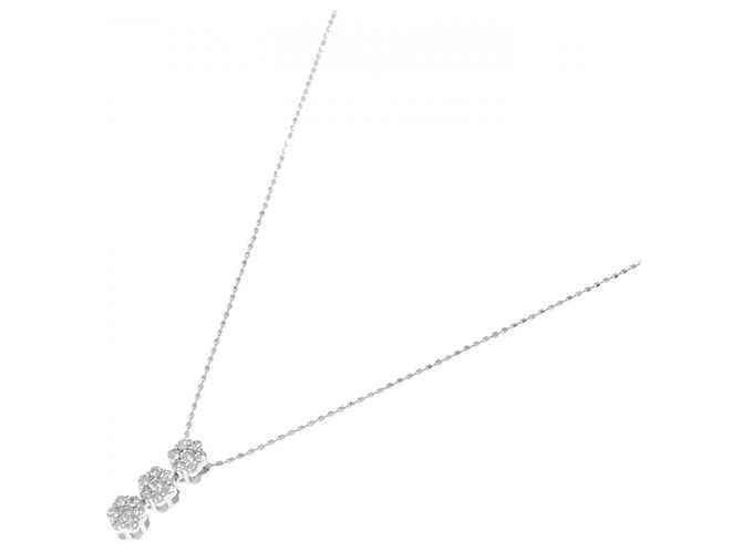 Autre Marque Collana a fiore con diamanti in oro bianco Au750 Argento - vista 2
