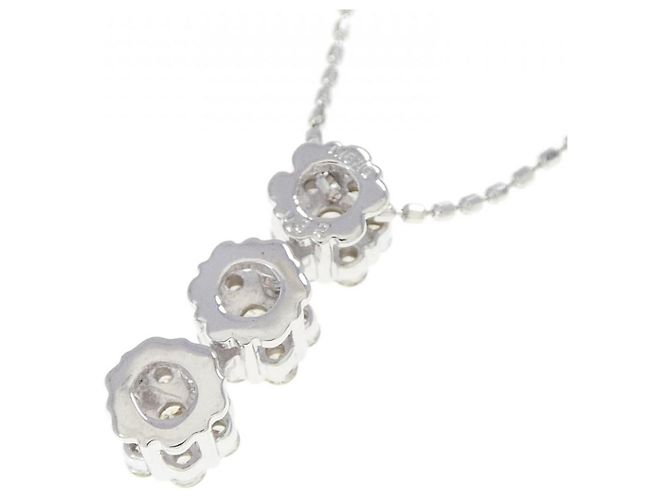 Autre Marque Collana a fiore con diamanti in oro bianco Au750 Argento - vista 4