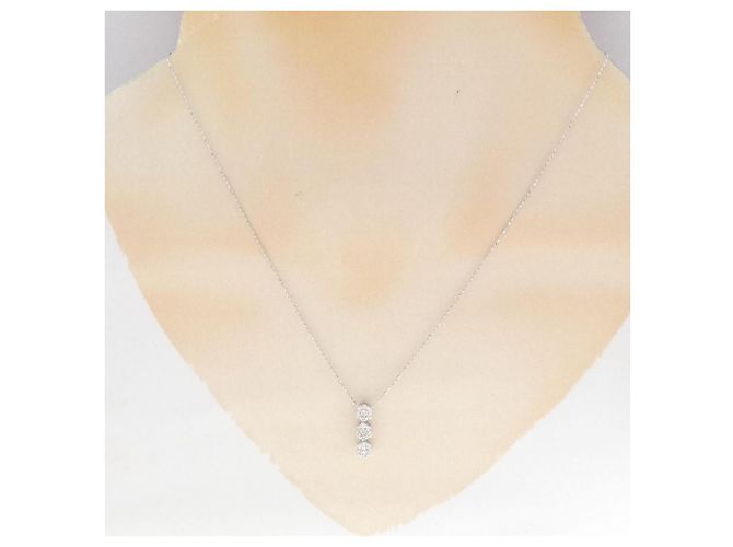 Autre Marque Collana a fiore con diamanti in oro bianco Au750 Argento - vista 6