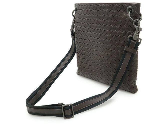 Bolso de hombro en cuero Intrecciato Bottega Veneta Castaño - vista 2