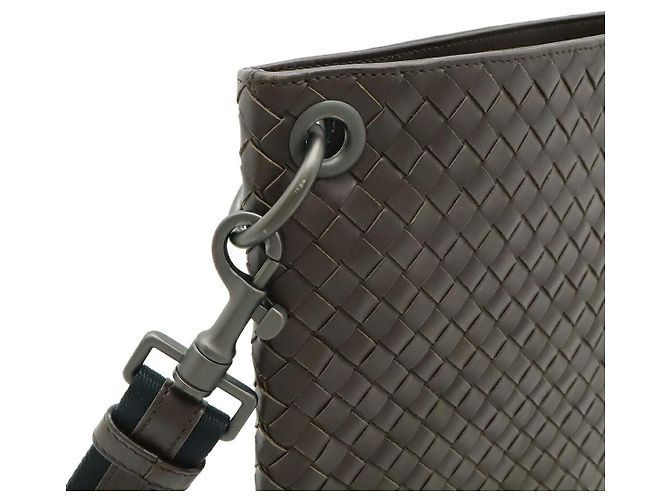 Bolso de hombro en cuero Intrecciato Bottega Veneta Castaño - vista 4