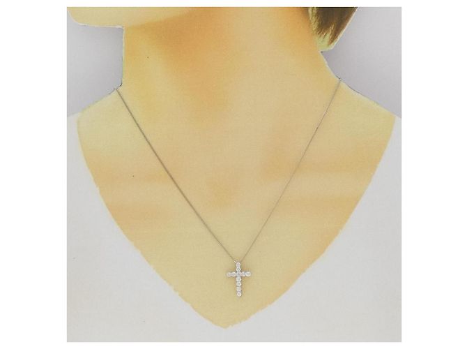 Autre Marque Collana di Diamanti Pt900 Pt850 Argento - vista 6