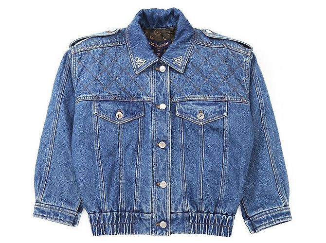 Chaqueta de denim y algodón Monogram Louis Vuitton Azul - vista 11