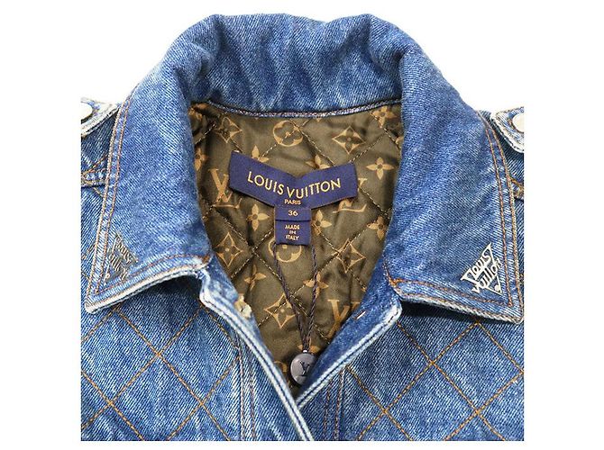 Chaqueta de denim y algodón Monogram Louis Vuitton Azul - vista 12
