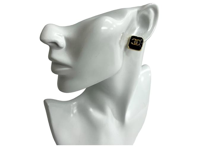 Chanel Coco Mark Eckige Ohrringe Golden - Ansicht 2