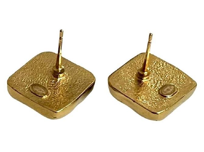 Chanel Coco Mark Eckige Ohrringe Golden - Ansicht 6