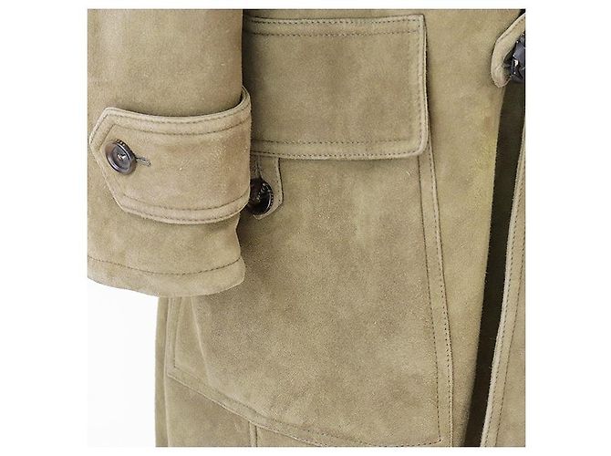 Casaco de pele de carneiro e shearling Gucci Verde Caqui - vista 3